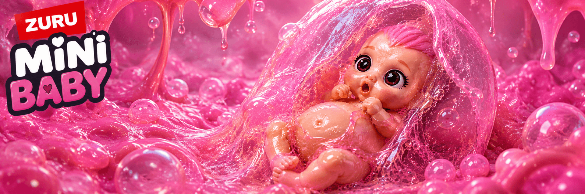 Pink slime toy banner
